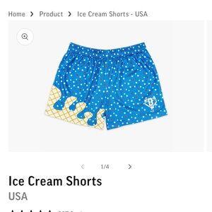 Kids Ice Cream Patterned Shorts - Blue